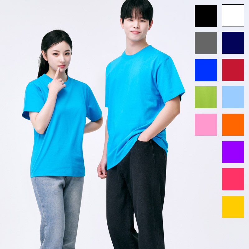 베이직 팀썸 17수 라운드 티셔츠 반팔